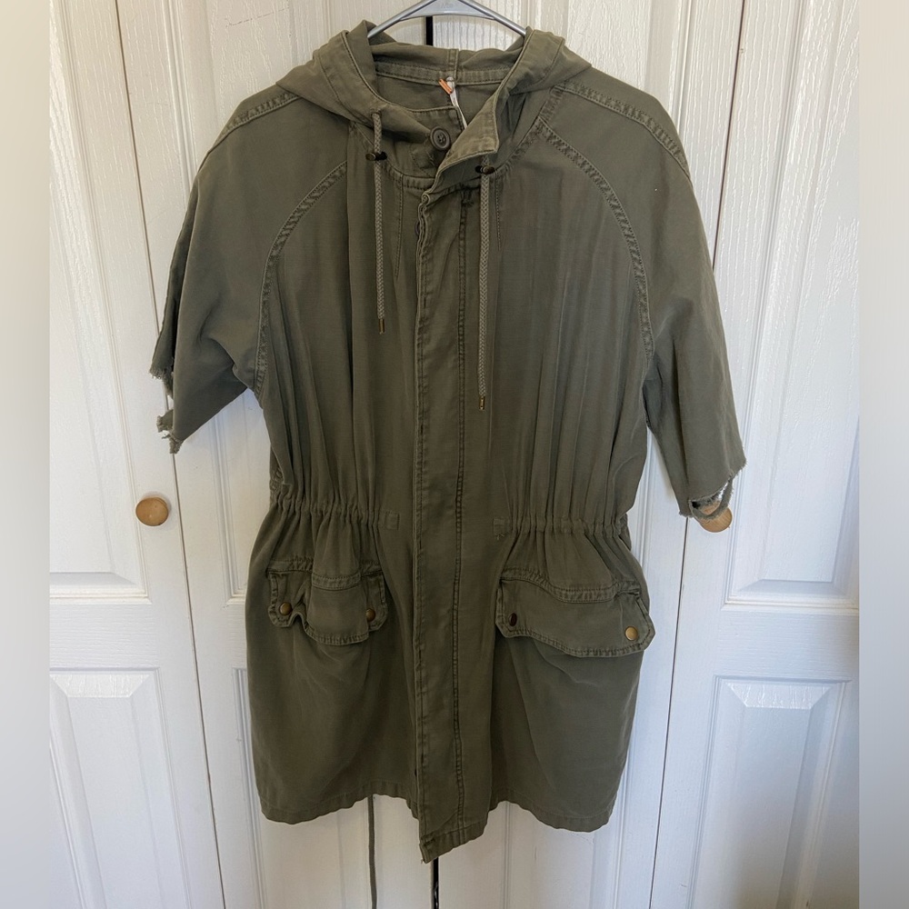 Free People Army Green Denim Jacket. Size Small.